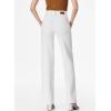 imageSidefeel Womens Jeans High Waisted Straight Leg Stretchy Jeans Trendy Welt Pockets Loose Wide Leg Zimbaplatinum Denim PantsCream White