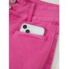 imageSidefeel Womens Jeans High Waisted Straight Leg Stretchy Jeans Trendy Welt Pockets Loose Wide Leg Zimbaplatinum Denim PantsHot Pink