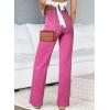 imageSidefeel Womens Jeans High Waisted Straight Leg Stretchy Jeans Trendy Welt Pockets Loose Wide Leg Zimbaplatinum Denim PantsHot Pink