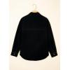 imageSidefeel Women Denim Shirts Oversized Long Sleeve Button Down Blouse V Neck Casual Top ShacketsBlack