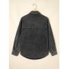 imageSidefeel Women Denim Shirts Oversized Long Sleeve Button Down Blouse V Neck Casual Top ShacketsGray