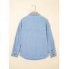 imageSidefeel Women Denim Shirts Oversized Long Sleeve Button Down Blouse V Neck Casual Top ShacketsSky Blue
