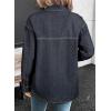 imageSidefeel Women Denim Shirts Oversized Long Sleeve Button Down Blouse V Neck Casual Top ShacketsVintage Blue