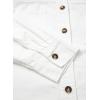 imageSidefeel Women Denim Shirts Oversized Long Sleeve Button Down Blouse V Neck Casual Top ShacketsWhite