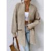 imageSidefeel Womens 2025 Fall Outfits Long Sleeve Open Front Striped Cardigan Sweaters Chevron Chunky Knit Sweaters CoatKhaki