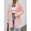imageSidefeel Womens 2025 Fall Outfits Long Sleeve Open Front Striped Cardigan Sweaters Chevron Chunky Knit Sweaters CoatPink