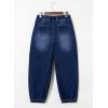 imageSidefeel Barrel Jeans for Women Trendy Wide Leg High Waisted Cropped Baggy Relax Fit Stretch Pocketed Denim Ankle PantsBluing