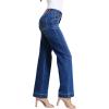 imageSidefeel Womens Straight Leg Jeans High Waisted Stretchy Tummy Control Wide Leg Denim Pants Fall OutfitsBluing