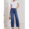 imageSidefeel Womens Straight Leg Jeans High Waisted Stretchy Tummy Control Wide Leg Denim Pants Fall OutfitsBluing