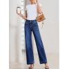 imageSidefeel Womens Straight Leg Jeans High Waisted Stretchy Tummy Control Wide Leg Denim Pants Fall OutfitsBluing