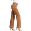 imageSidefeel Womens Straight Leg Jeans High Waisted Stretchy Tummy Control Wide Leg Denim Pants Fall OutfitsBrown