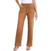 imageSidefeel Womens Straight Leg Jeans High Waisted Stretchy Tummy Control Wide Leg Denim Pants Fall OutfitsBrown