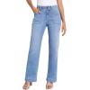 imageSidefeel Womens Straight Leg Jeans High Waisted Stretchy Tummy Control Wide Leg Denim Pants Fall OutfitsIceland Blue