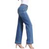 imageSidefeel Womens Straight Leg Jeans High Waisted Stretchy Tummy Control Wide Leg Denim Pants Fall OutfitsLight Blue