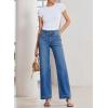 imageSidefeel Womens Straight Leg Jeans High Waisted Stretchy Tummy Control Wide Leg Denim Pants Fall OutfitsLight Blue