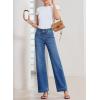 imageSidefeel Womens Straight Leg Jeans High Waisted Stretchy Tummy Control Wide Leg Denim Pants Fall OutfitsLight Blue