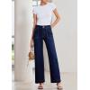 imageSidefeel Womens Straight Leg Jeans High Waisted Stretchy Tummy Control Wide Leg Denim Pants Fall OutfitsNavy Blue