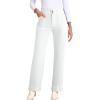 imageSidefeel Womens Straight Leg Jeans High Waisted Stretchy Tummy Control Wide Leg Denim Pants Fall OutfitsWhite