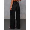 imageSidefeel Womens Wide Leg Jeans High Waisted Stretchy Front Seam Denim PantsBlack