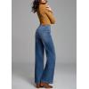imageSidefeel Womens Wide Leg Jeans High Waisted Stretchy Front Seam Denim PantsBlue