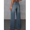 imageSidefeel Womens Wide Leg Jeans High Waisted Stretchy Front Seam Denim PantsVintage Blue