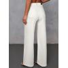imageSidefeel Womens Wide Leg Jeans High Waisted Stretchy Front Seam Denim PantsWhite