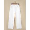 imageSidefeel Womens Wide Leg Jeans High Waisted Stretchy Straight Leg Jeans Trendy Seamed Front Loose Denim PantsCream White
