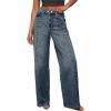 imageSidefeel Womens Wide Leg Jeans High Waisted Stretchy Front Seam Denim PantsVintage Blue