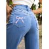 imageSidefeel Womens Jeans High Waisted Straight Leg Stretchy Jeans Trendy Welt Pockets Loose Wide Leg Zimbaplatinum Denim PantsY Sky Blue