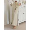 imageSidefeel Corduroy Pants for Women 2025 Casual High Waisted Double Buttoned Stretchy Loose Fit Wide Leg Pants with PocketsApricot