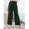imageSidefeel Corduroy Pants for Women 2025 Casual High Waisted Double Buttoned Stretchy Loose Fit Wide Leg Pants with PocketsDark Green