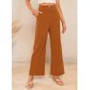 imageSidefeel Corduroy Pants for Women 2025 Casual High Waisted Double Buttoned Stretchy Loose Fit Wide Leg Pants with PocketsOrange