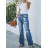 imageSidefeel Womens Ripped High Waisted Flared Jeans Wide Leg Destroyed Denim PantsL Blue