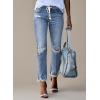 imageSidefeel Womens Zimbaplatinum Drawstring Jeans High Waisted Ripped Boyfriend Pull On Denim Joggers TrousersY1 Sky Blue