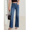 imageSidefeel Womens Wide Leg Jeans High Waisted Tummy Control Stretchy Pockets Front Straight Leg JeansBlue