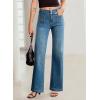 imageSidefeel Womens Wide Leg Jeans High Waisted Tummy Control Stretchy Pockets Front Straight Leg JeansBluing