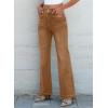 imageSidefeel Womens Wide Leg Jeans High Waisted Tummy Control Stretchy Pockets Front Straight Leg JeansBrown