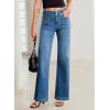 imageSidefeel Womens Wide Leg Jeans High Waisted Tummy Control Stretchy Pockets Front Straight Leg JeansDark Blue