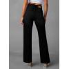 imageSidefeel Womens Wide Leg Jeans High Waisted Tummy Control Stretchy Pockets Front Straight Leg JeansDeep Black
