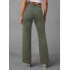 imageSidefeel Womens Wide Leg Jeans High Waisted Tummy Control Stretchy Pockets Front Straight Leg JeansGreen