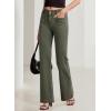 imageSidefeel Womens Wide Leg Jeans High Waisted Tummy Control Stretchy Pockets Front Straight Leg JeansGreen