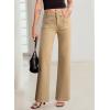 imageSidefeel Womens Wide Leg Jeans High Waisted Tummy Control Stretchy Pockets Front Straight Leg JeansKhaki