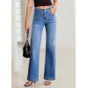 imageSidefeel Womens Wide Leg Jeans High Waisted Tummy Control Stretchy Pockets Front Straight Leg JeansLight Blue
