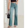imageSidefeel Womens Wide Leg Jeans High Waisted Tummy Control Stretchy Pockets Front Straight Leg JeansSky Blue
