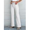 imageSidefeel Womens Wide Leg Jeans High Waisted Tummy Control Stretchy Pockets Front Straight Leg JeansWhite
