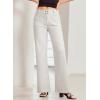 imageSidefeel Womens Wide Leg Jeans High Waisted Tummy Control Stretchy Pockets Front Straight Leg JeansWhite