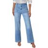 imageSidefeel Womens Wide Leg Jeans High Waisted Tummy Control Stretchy Pockets Front Straight Leg JeansIceland Blue