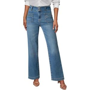 imageSidefeel Womens Wide Leg Jeans High Waisted Tummy Control Stretchy Pockets Front Straight Leg JeansBluing