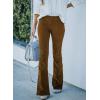 imageSidefeel Womens Corduroy Flare Pants Elastic Waist Bell Bottom Trousers 2025 Fall PantsA 21 Brown