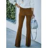 imageSidefeel Womens Corduroy Flare Pants Elastic Waist Bell Bottom Trousers 2025 Fall PantsA 21 Brown